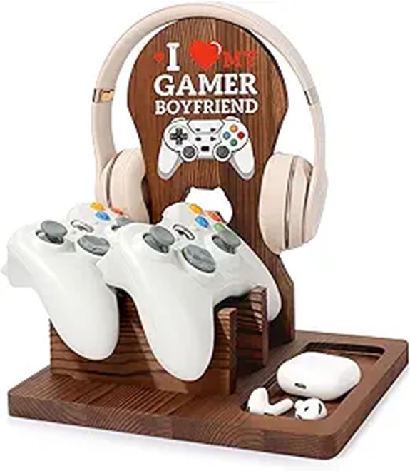 Wooden Headphone Stand Gift for Boyfriend