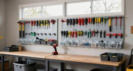 organized garage tool placement