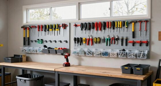 organized garage tool placement