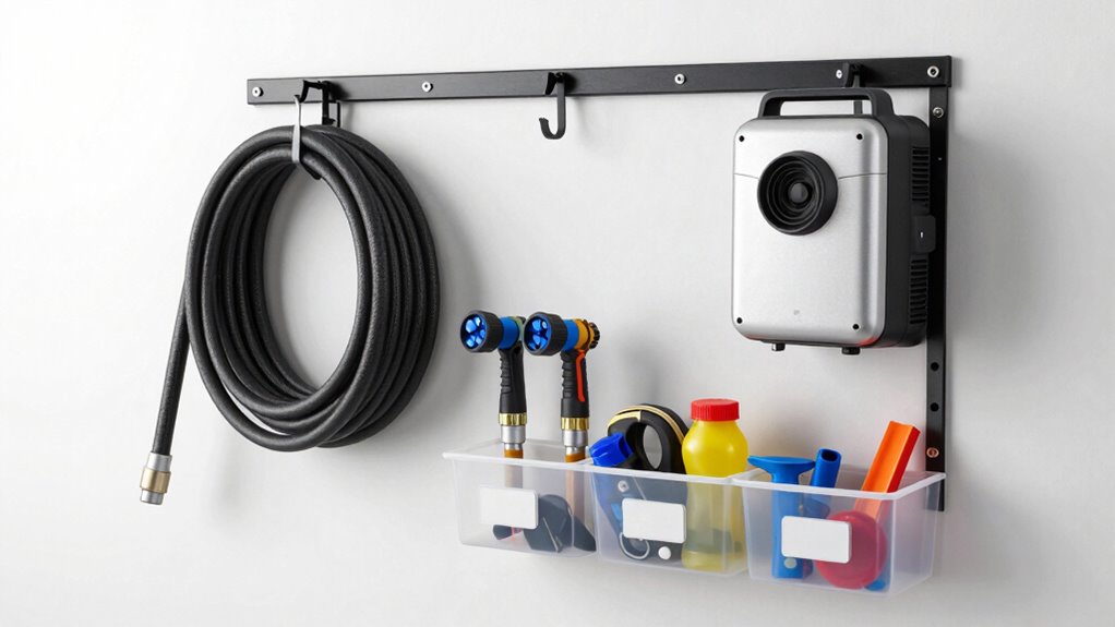 organized hose and nozzle storage