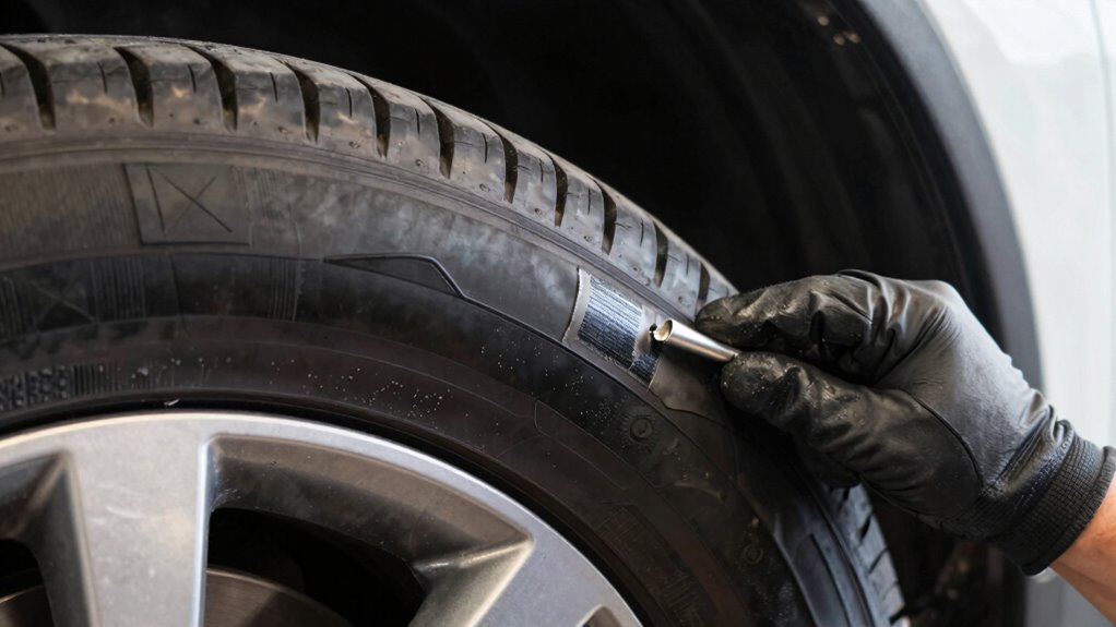 proper tire repair placement