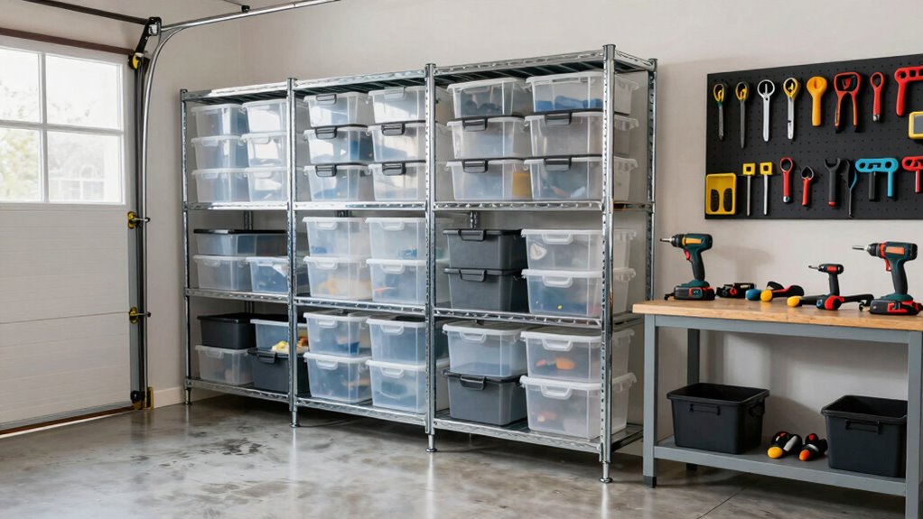 secure organized garage tools