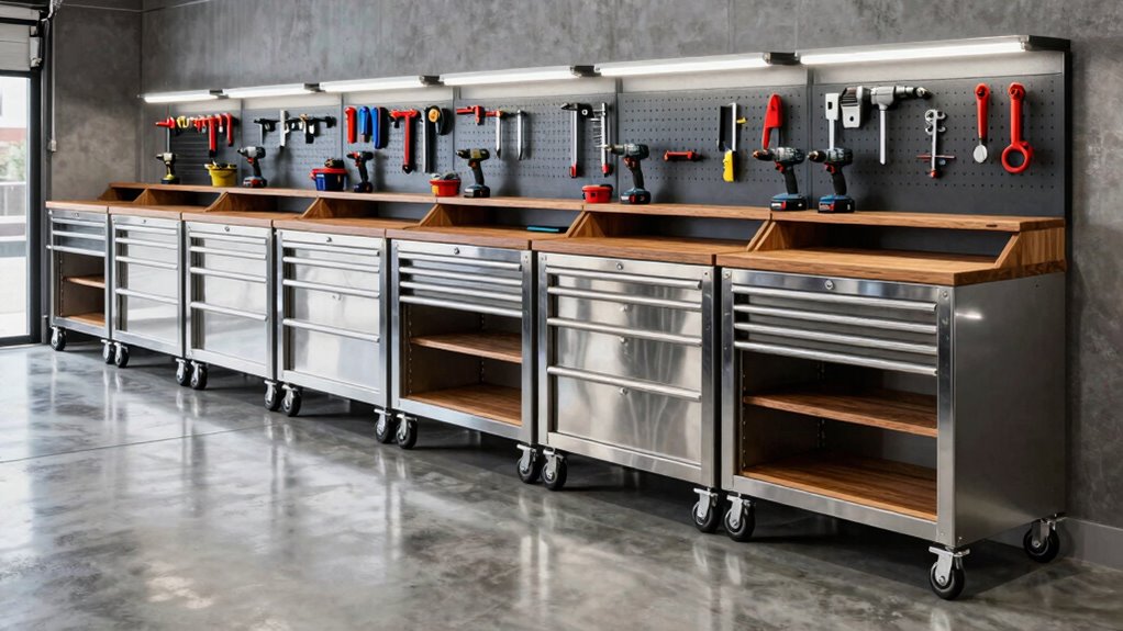 top garage rolling workbenches