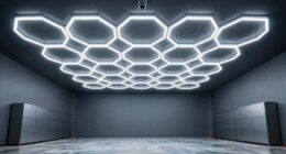 top hexagon led garage lights